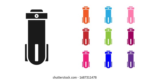 Icono de filtro de agua negra aislado en fondo blanco. Sistema de filtración de agua. Sistema de osmosis inversa. Establecer iconos coloridos. Ilustración vectorial