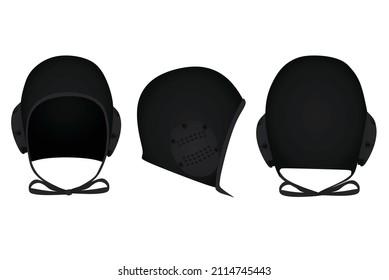 Black water polo cap. vector