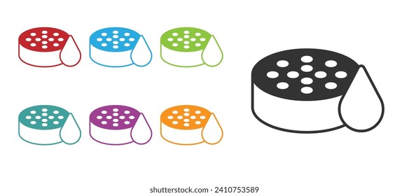 Black Water sensor icon isolated on white background. Set icons colorful. Vector