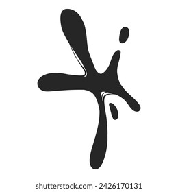 Black water splash. Abstract wet splatter drop for tattoo design, river wave ripple stain splash simple marine environment doodle. Vector isolated. Different dirt or ink shapes