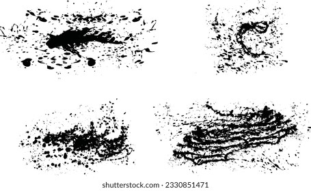 black water splash silhouette vector white background