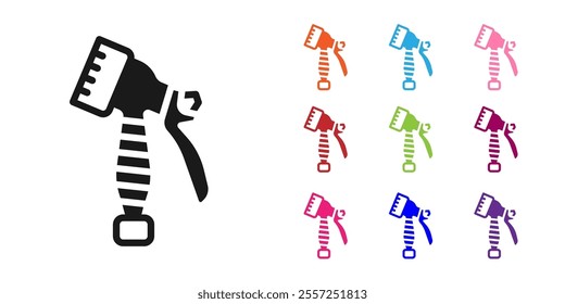 Black Water spray bottle icon isolated on white background. Sprinkler for ironing. Set icons colorful. Vector