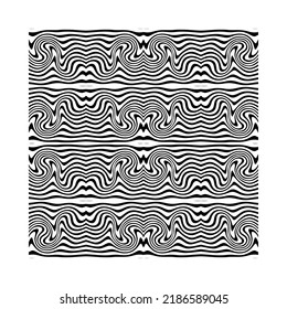 Black Water Surface Seamless Pattern. Vector Sea Ripple. Abstract Distort Background with Waves. Swimming Pool Illustration.Wavy Seamless Trippy Pattern with Gradient. Abstract Vector Swirl Background