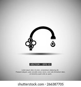 black water tap with drops. Vector eps 10