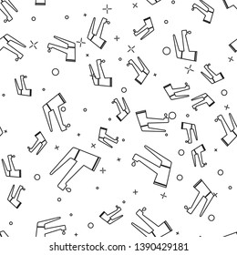 Black Water tap with a falling water drop icon isolated seamless pattern on white background. Vector Illustration