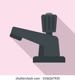 Black water tap icon. Flat illustration of black water tap vector icon for web design