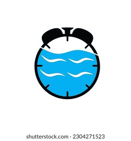 el logo de la hora de las aguas negras representa la hora y el azul representa el agua
