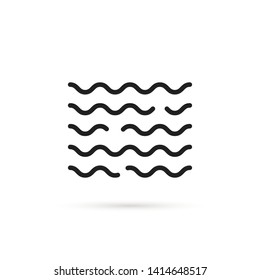 black water wave icon. flat minimal trendy modern flood logotype graphic art design element isolated on white background. concept of fluid current label for company or brand and wavy or stream logo