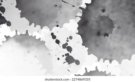 Fondo de color de agua negro. Concepto de fondo acuarela. vector.