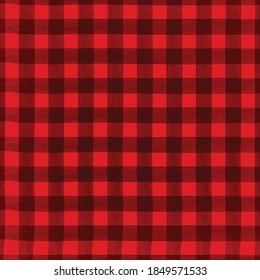 Black watercolor gingham pattern on red background.