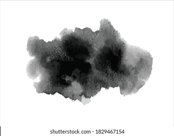 black watercolor paint stroke background
