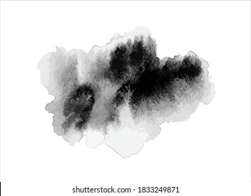 black watercolor paint stroke background