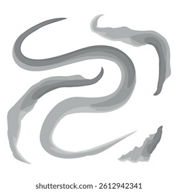 black watercolor pattern isolated on white background
