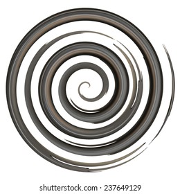 Black watercolor spiral, elements for design, vector illustration