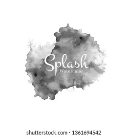 Black watercolor splash design background