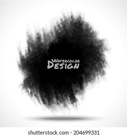Black Watercolor splatter. Vector illustration