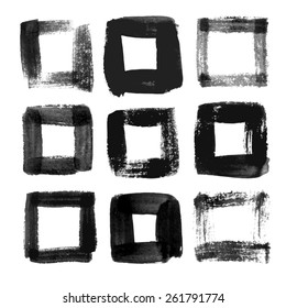 Black watercolor square frames.