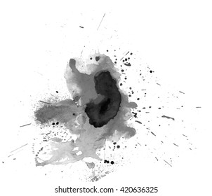 Black watercolor stain
