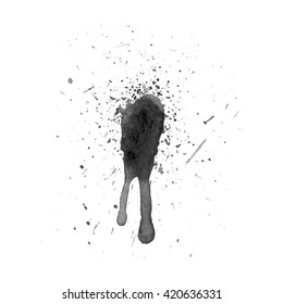 Black watercolor stain