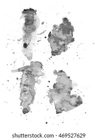 Black watercolor stain