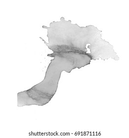 Black watercolor stain