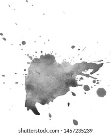 Black watercolor stain. Watercolor texture background