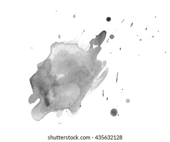 Black watercolor stain. Watercolor texture background