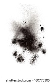Black watercolor stain. Watercolor texture background