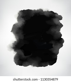 Black watercolor stains.Abstract watercolor background.