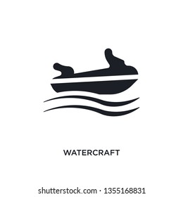 black watercraft isolated vector icon. simple element illustration from nautical concept vector icons. watercraft editable logo symbol design on white background. can be use for web and mobile