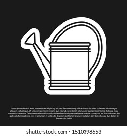 Black Watering can icon isolated on black background. Irrigation symbol.  Vector Illustration