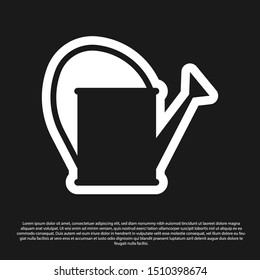 Black Watering can icon isolated on black background. Irrigation symbol.  Vector Illustration