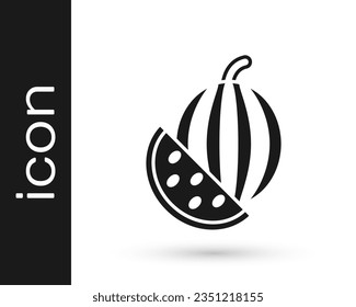 Black Watermelon icon isolated on white background.  Vector