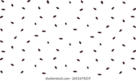 Padrão de sementes de melancia preta isolada em projeto de vetor de fundo transparente