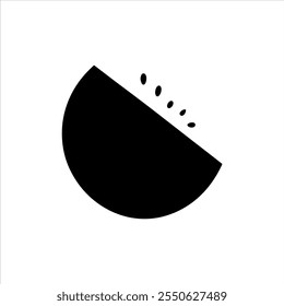 Black watermelon slice silhouette vector illustration on white background