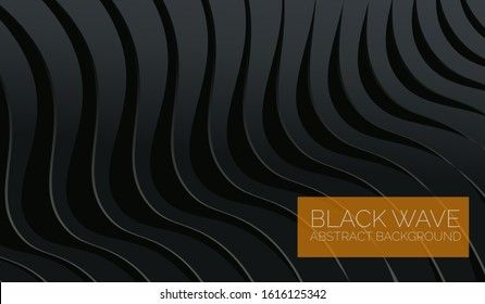 black wave abstract design background. background template.