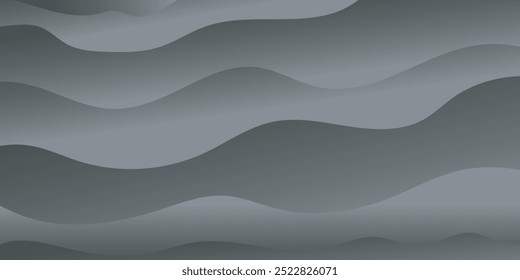 Black wave background. Abstract vector illustration with black wavy.