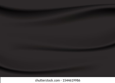 Black wave background Looks soft, like a swaying cloth.