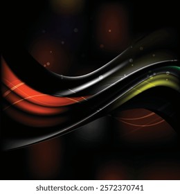 Black Wave Background Vector Illustration