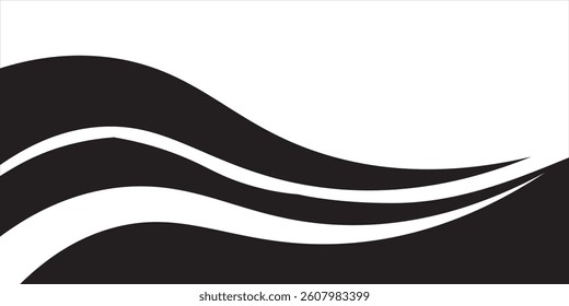 black wave curve, golden wave corner shape for element, stripes ribbon black and wihte graphic, striped black. eps 10