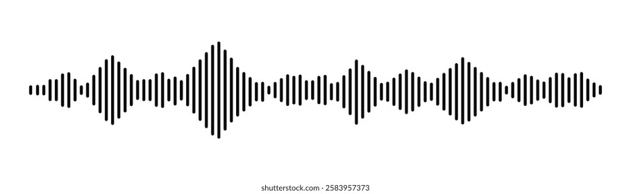 Black wave as an equalizer. sound wave line sign or digital diagram music.voice recognition music line icon.vector illustration