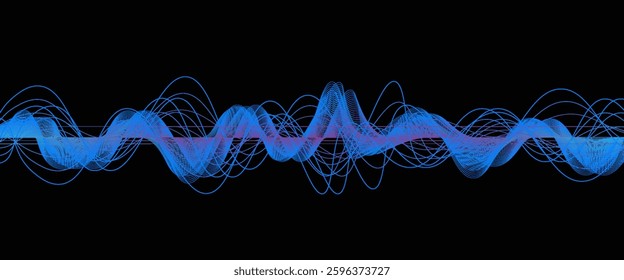 Black and wave gradation abstract background, suitable for banner, web template, media promotion, billboard, advertising, etc.