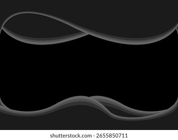 Black wave gradient color background. Black curve banner design.