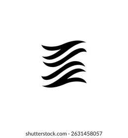 Black WAVE Initial B Logo. Abstract Monogram Logomark for Growing Business, Branding, Identity, Marketing.