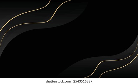black wave line abstract background modern luxury wallpaper illustration