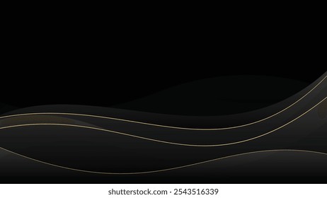 Línea de onda negra Fondo abstracto Ilustración de Fondo de pantalla de lujo moderno