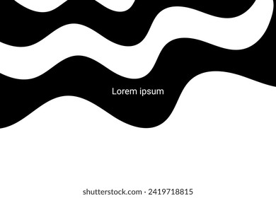 Black Wave Line abstract pattern background. Vector illustration. Wallpaper. Backdrop. Digital
