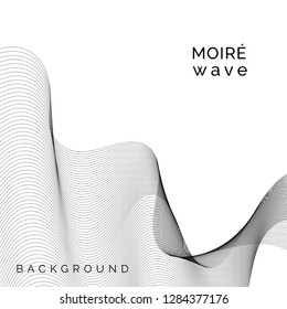 Black moiré wave on white background