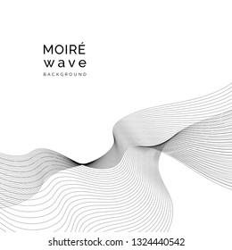 Black moiré wave on white background