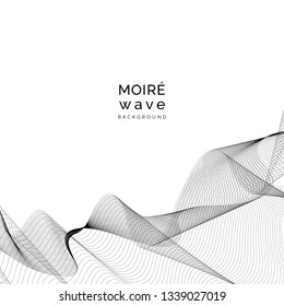 Black moiré wave on white background